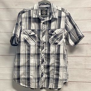 Boys XL Machine Custom Co Plaid Casual Button Down Shirt